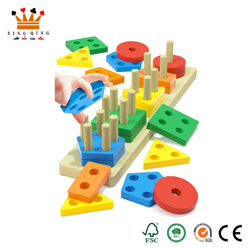 Đồ chơi Montessori xếp chồng bằng gỗ cho bé